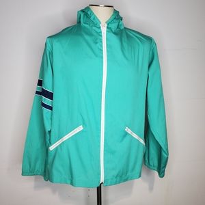 Vintage 80s Sears Turquoise Hooded Jacket Full Zip
